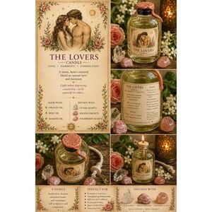 The Lovers Tarot Ritual Oil Candle